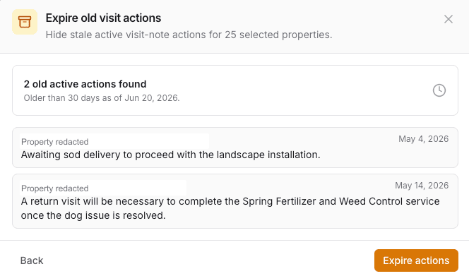 Expire old visit actions preview listing old active actions
